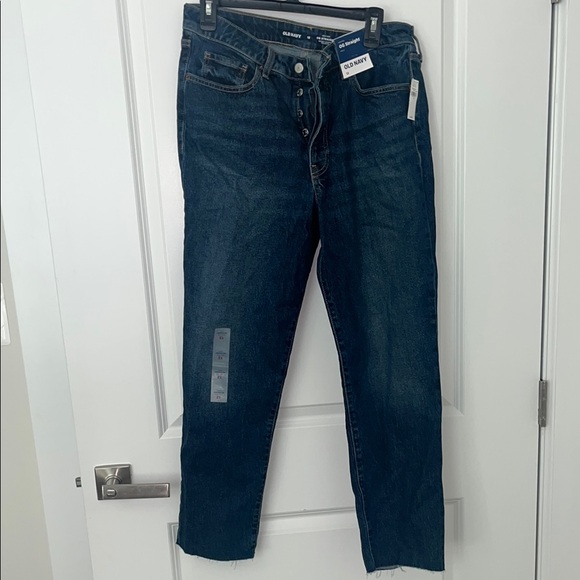 Old Navy Denim - High Waisted Button Fly OG Straight Ankle Jeans